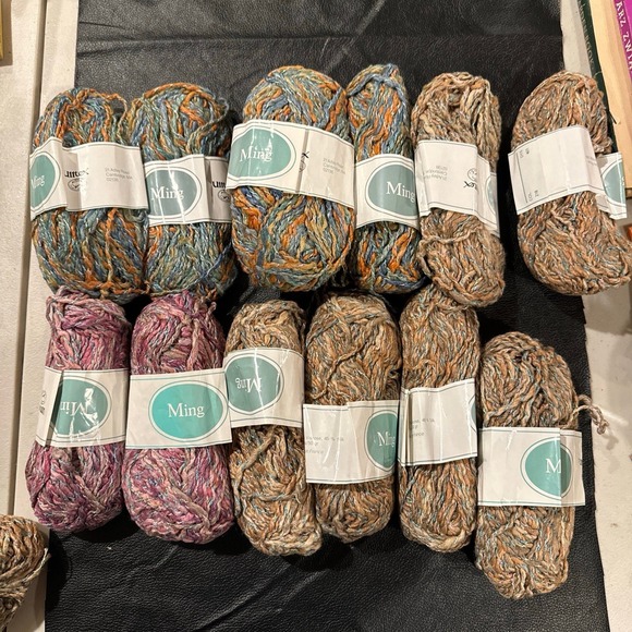 Vintage Ming Yarn Lot. 12 Skeins. Silk Blend. Made in France. NEW